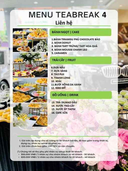 Thực đơn Bàn Mâm 10 số 4 - Sự Kiện Lâm Bon
